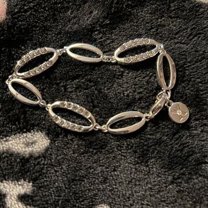 Elegant Silver Bracelet with Crystal Accents (costume from macys)